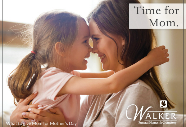 A young girl and woman embrace affectionately with their foreheads touching. Text reads: 